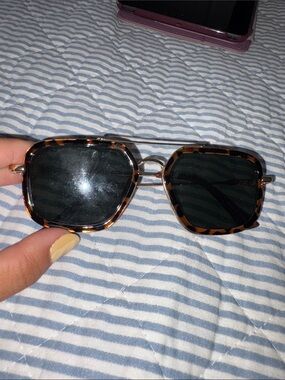 Anthropologie Tortoiseshell Square Sunglasses with Dark Lenses